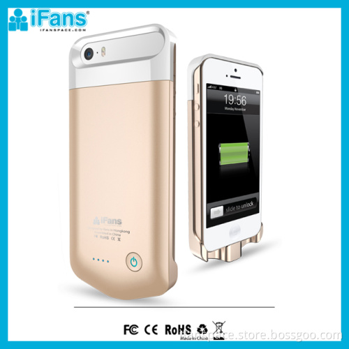Silver Private MFI External Battery For iPhone 5 Case Original 8 Pin Connector